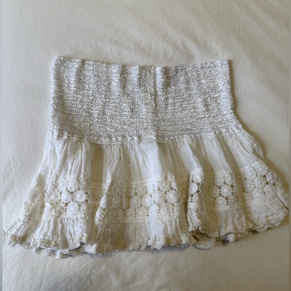 Sunday St Tropez White Clarinette Linen Mini Skirt – One Size - Picture 2 of 4